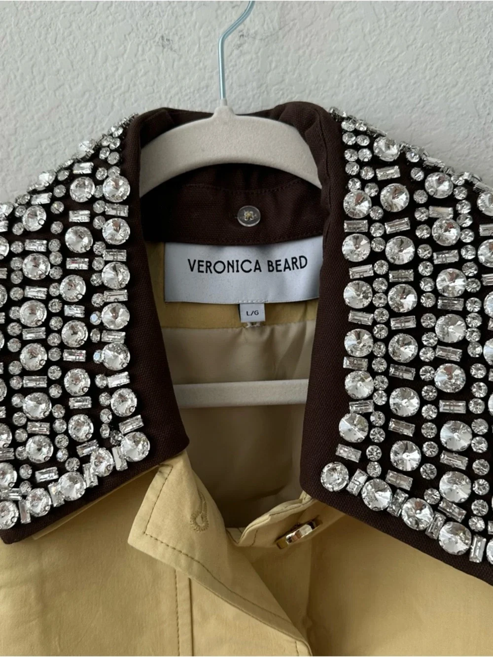 VERONICA BEARD Arlen Crystal Collar Cotton
Dickey Coat Yellow SZ L - Picture 5 of 9